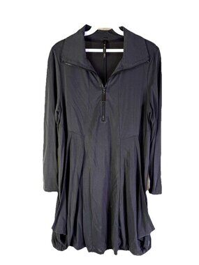 IC Connie K Flowy Long Sleeve Quarter Zip Tunic Shirt Lagenlook